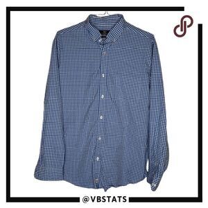 Vineyard Vines Mens Plaid Classic Fit Murray Button Up Shirt Blue White Size‎ XL